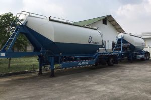 Moóc bồn chở xi măng rời, xi măng xá, tro bay 3 vú (rốn)